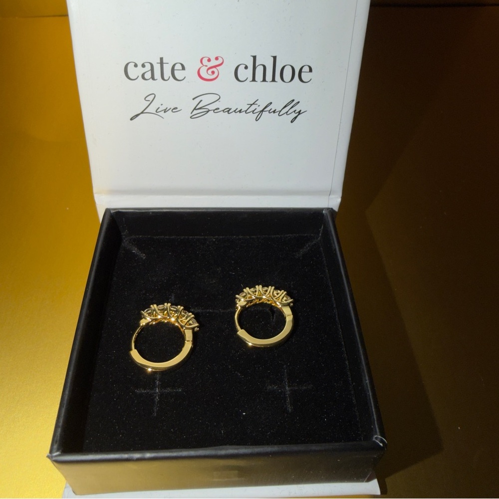 Gold Crystal Hoop Earrings